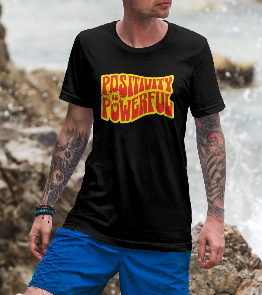 Positivity Is Powerful Retro Typography T-Shirt