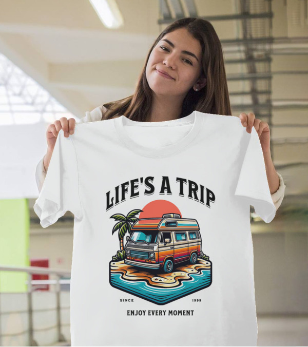 Life's A Trip Vintage Campervan Since 1989 Enjoy Every Moment T-Shirt
