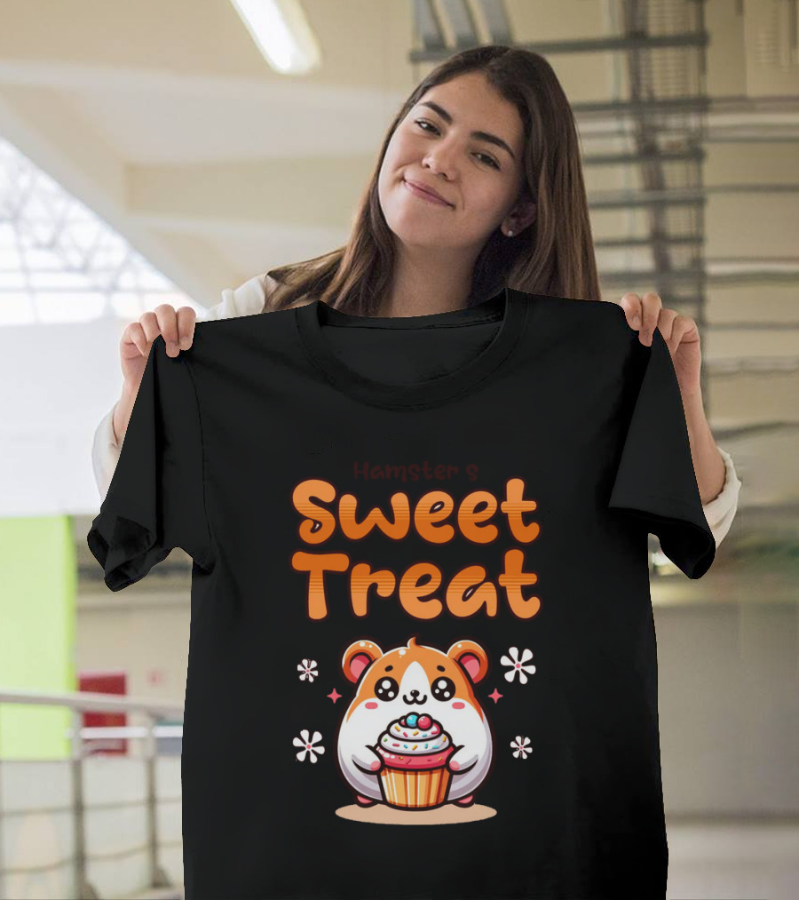 Hamster's Sweet Treat Cupcake Cute Creamy Delight T-Shirt