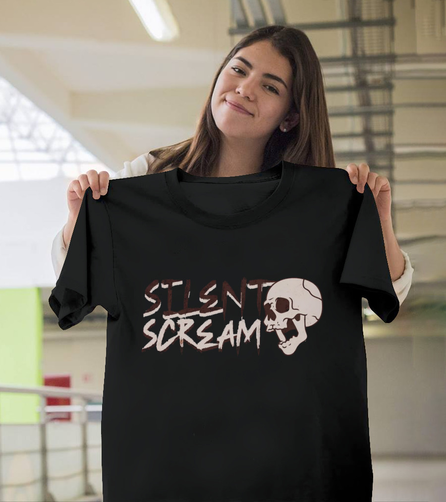 Silent Scream Skull Art With Screaming Skull Face T-Shirt