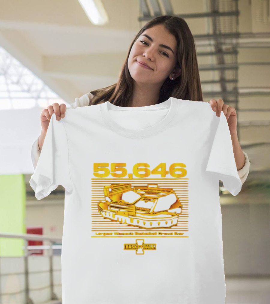 55,646 Largest Women's Basketball Crowd Ever Iowa Basketball Kinnick T-Shirt