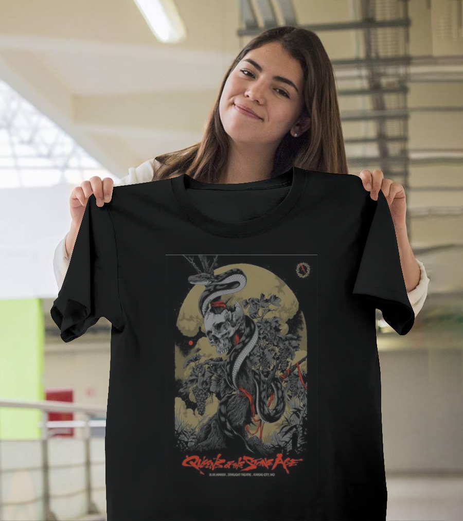 Queens Of The Stone Age September 20 Kansas City Event Poster with Skull and Snake T-Shirt
