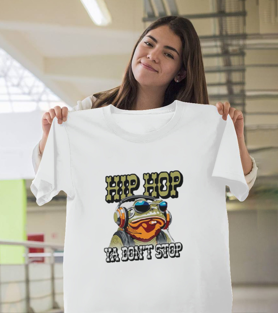 Hip Hop Frog Ya Don't Stop With Headphones T-Shirt