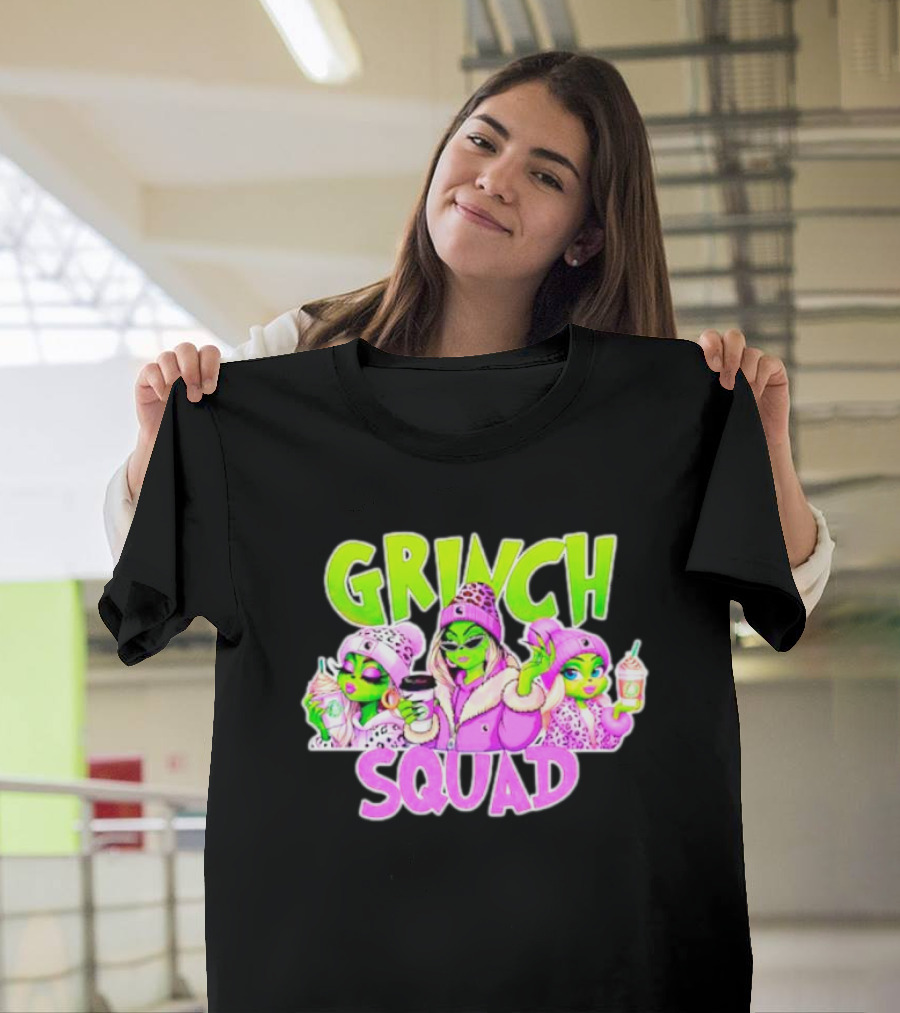 Grinch Squad Boujee Leopard Purple Alien Trio T-Shirt
