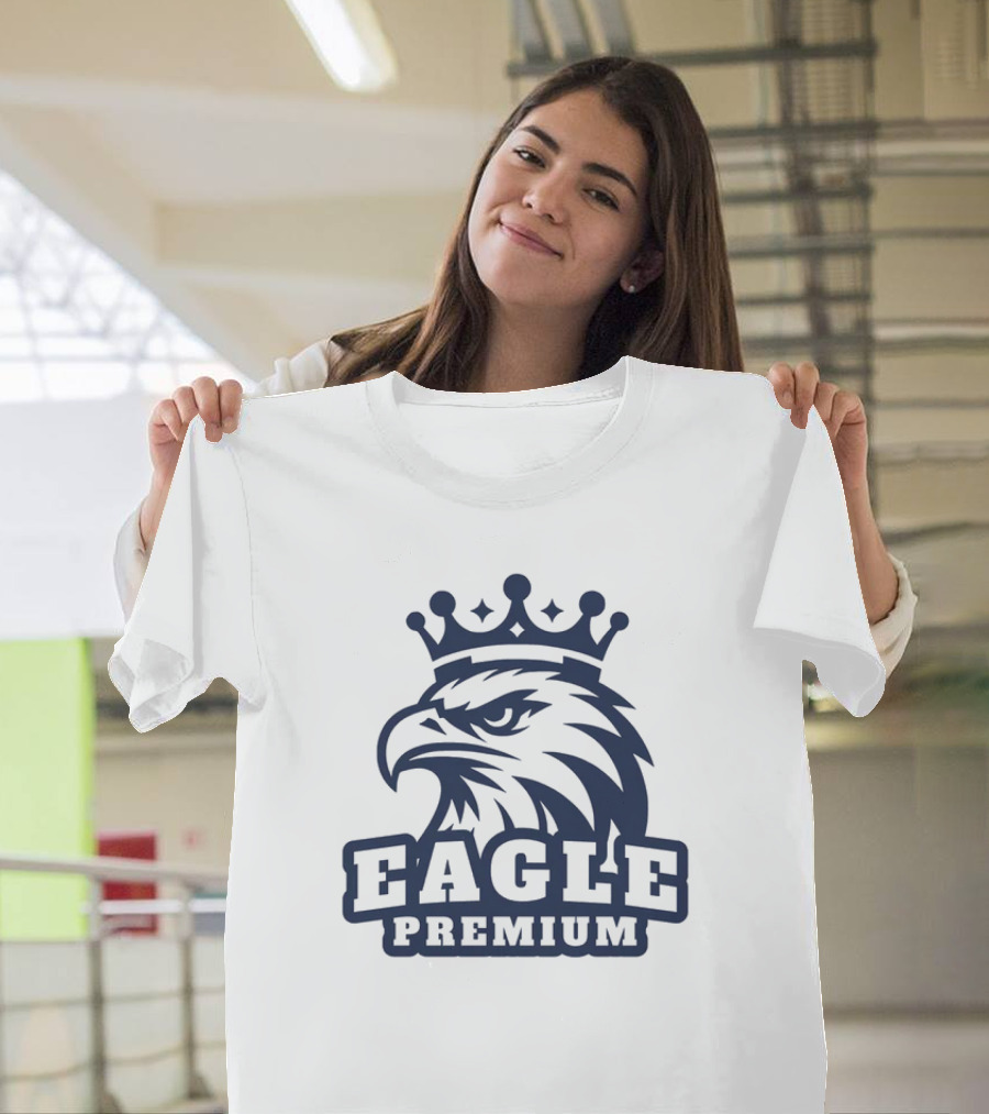 Eagle Premium Mascot With Crown T-Shirt