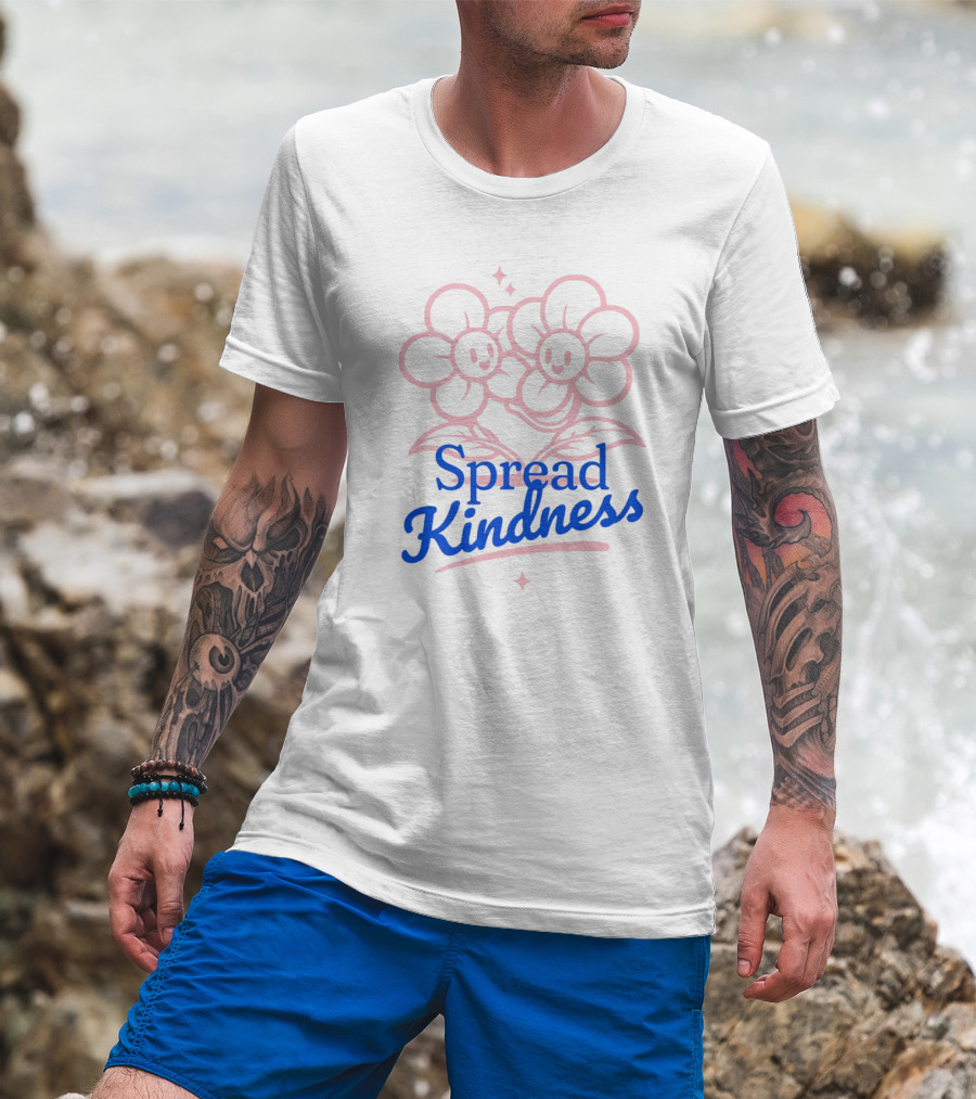 Spread Kindness Cute Smiling Flowers T-Shirt