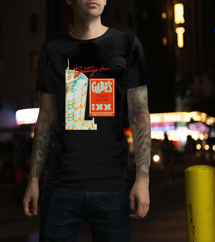 Greetings From Gabe's Tower Motor Inn Owensboro Retro Travel Souvenir T-Shirt