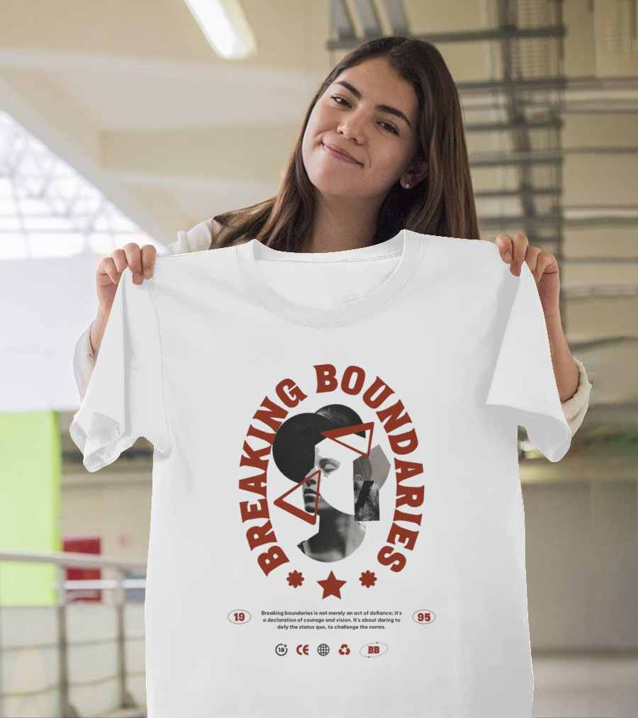 Breaking Boundaries 1995 Triangles Stars Collage T-Shirt