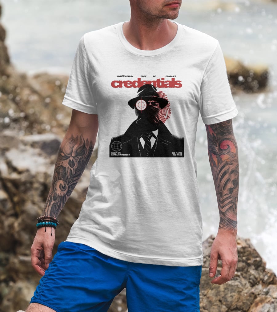 Credentials Underworld Code Of Conduct Keep On Family Interest No Name No Face T-Shirt