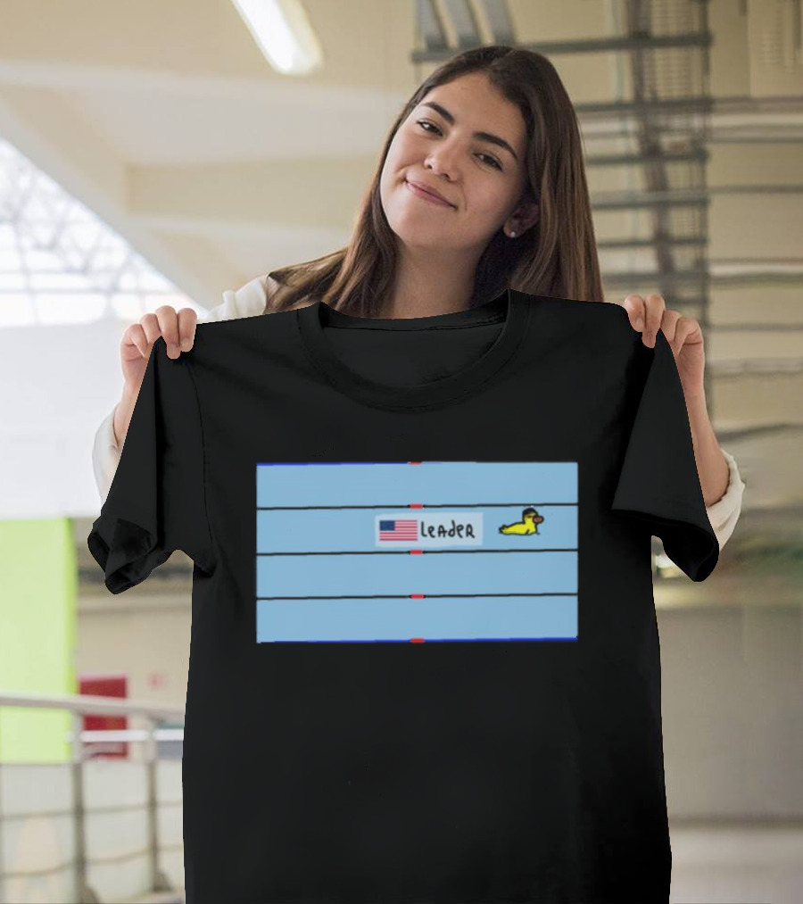 Katie Ledecky Leader Swimming Pool USA Flag Duck T-Shirt