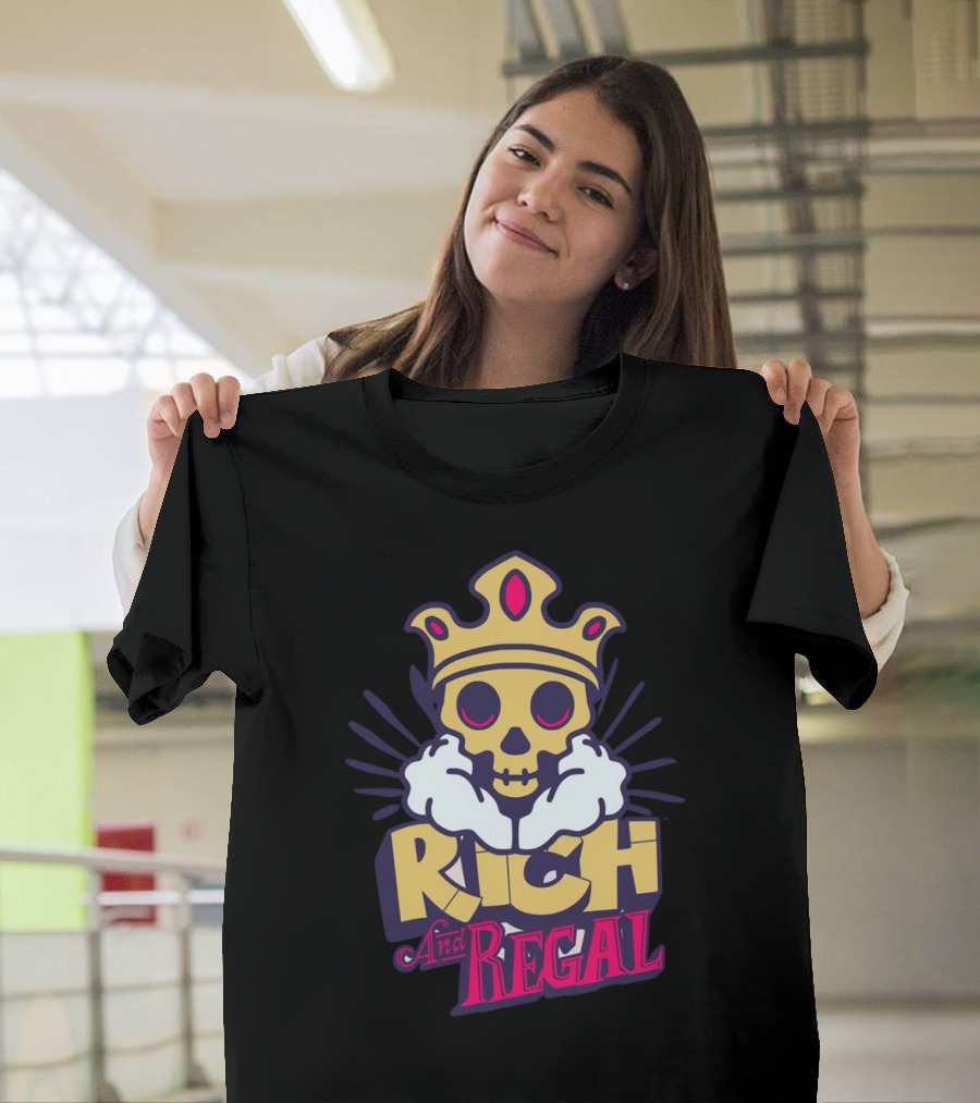 Rich And Regal Skull With Crown Icon T-Shirt