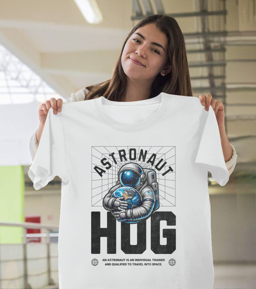 Astronaut Hug Earth Embrace Space Travel Qualification T-Shirt