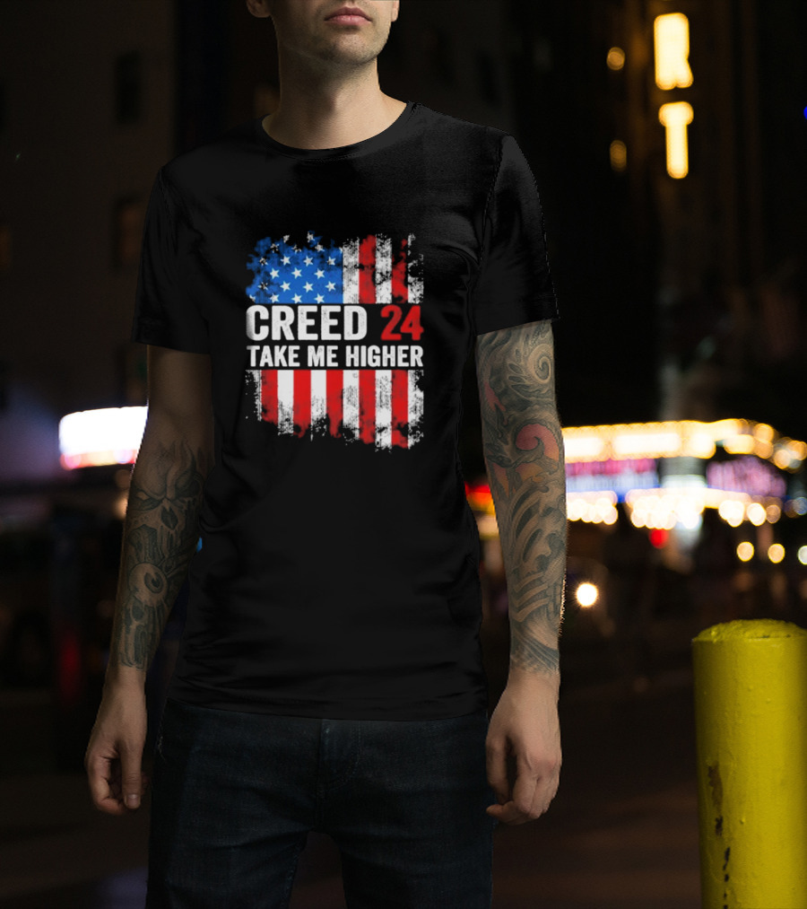 Creed 24 Take Me Higher American Flag T-Shirt