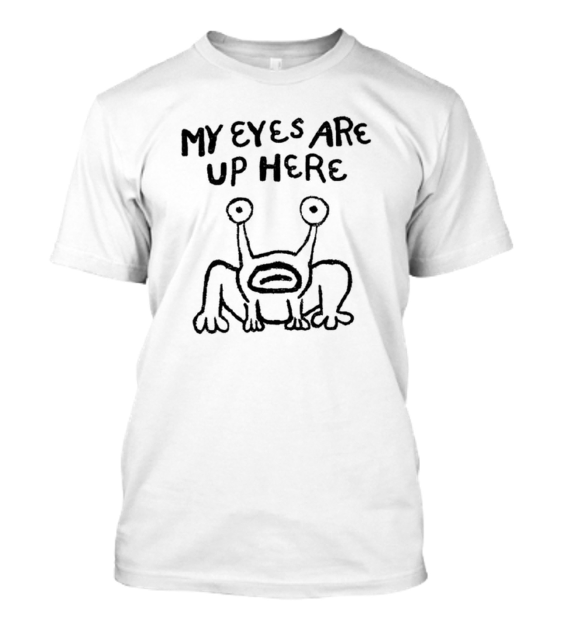 Daniel Johnston Frog My Eyes Are Up Here Drawing T-Shirt