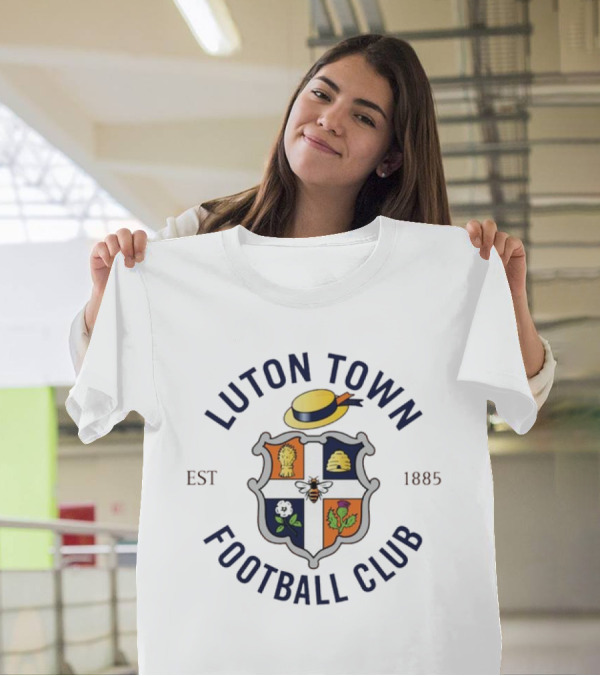 Luton Town Football Club Est 1885 Badge With Hat, Wheat, Beehive, Rose, And Bee T-Shirt