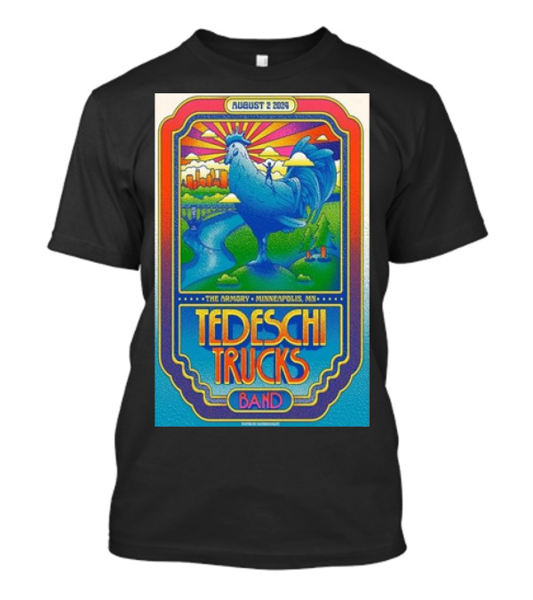 Tedeschi Trucks Band The Armory Minneapolis MN August 2 2024 Colorful Rooster Scenic T-Shirt