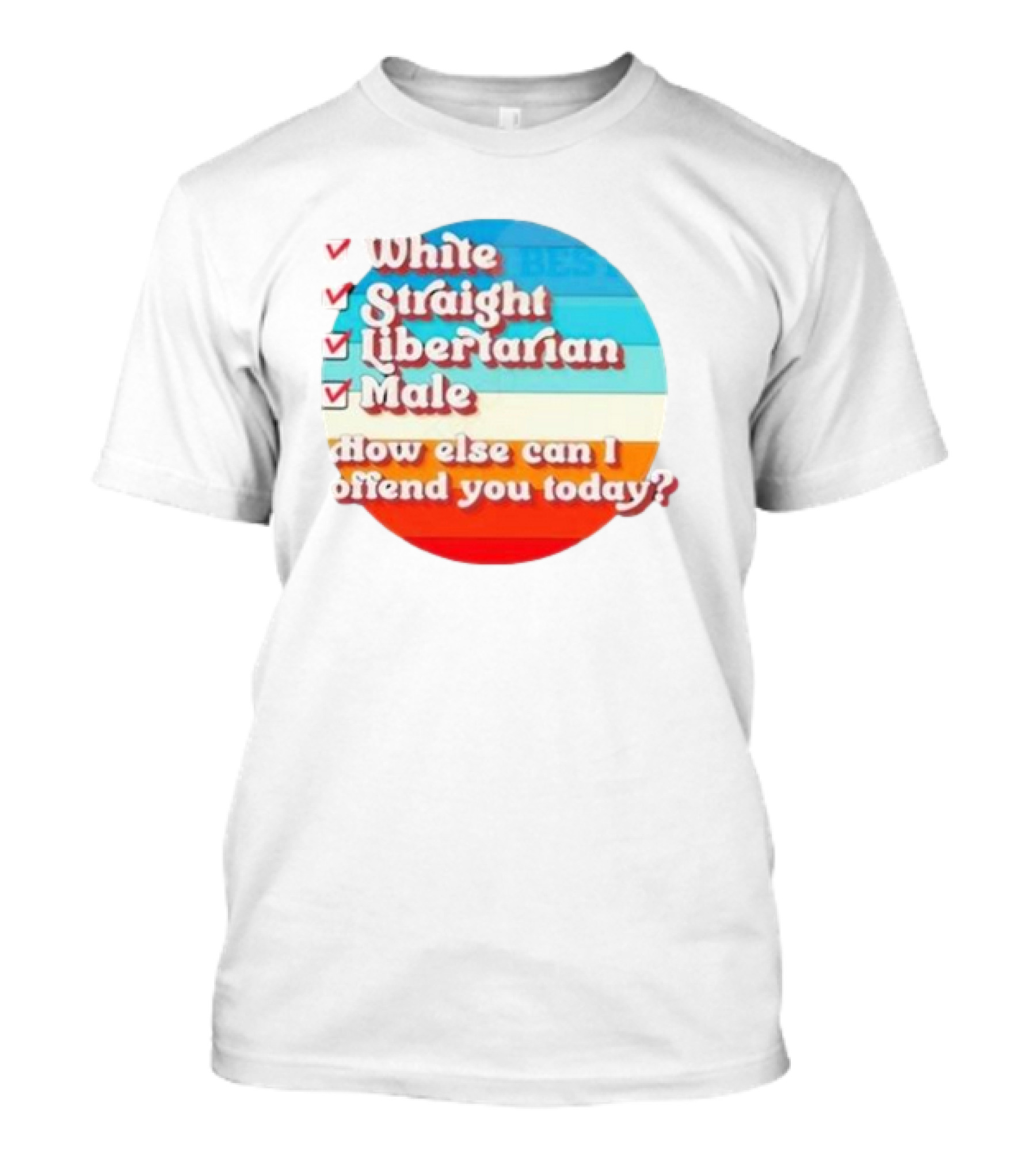 White Straight Libertarian Male How Else Can I Offend You Today T-Shirt