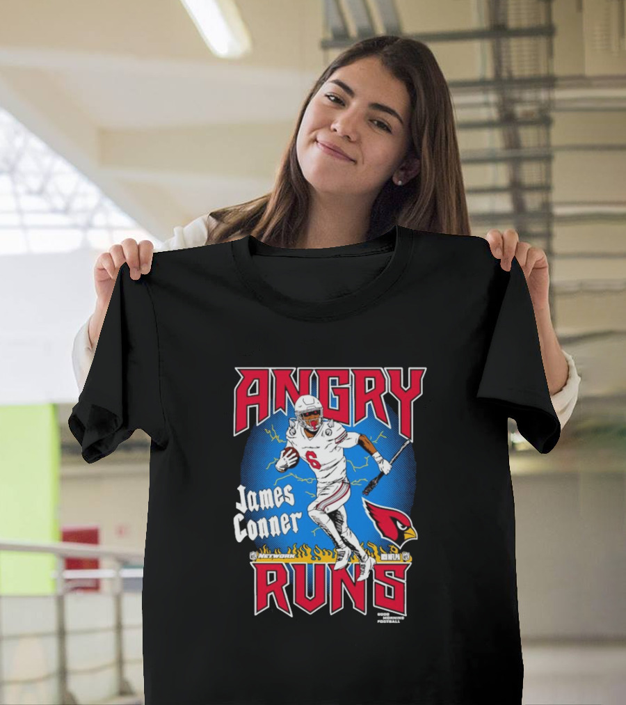 James Conner Angry Runs Arizona Cardinals NFLPA Good Morning Football T-Shirt