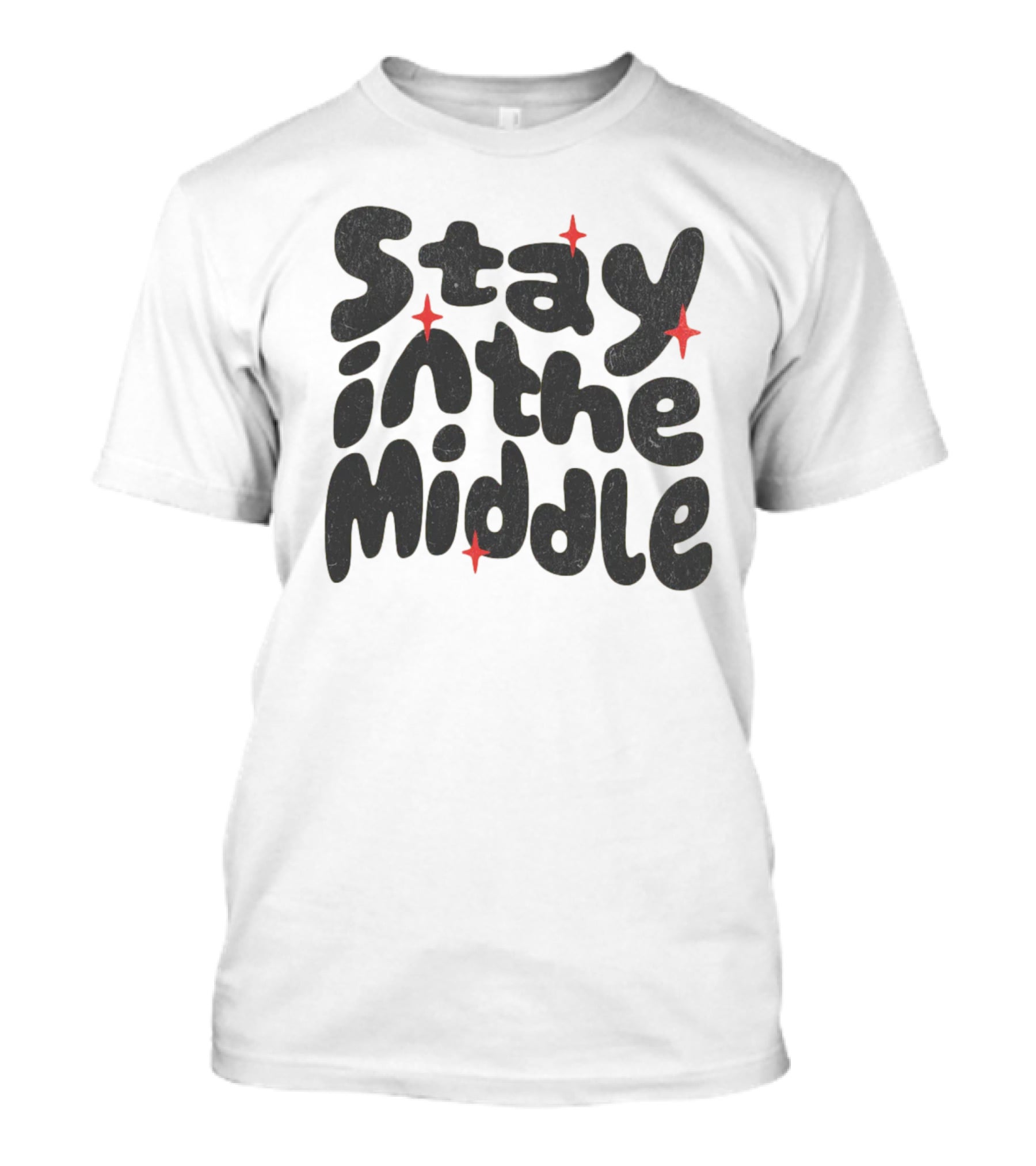 Stay In The Middle With Red Spark Accents T-Shirt