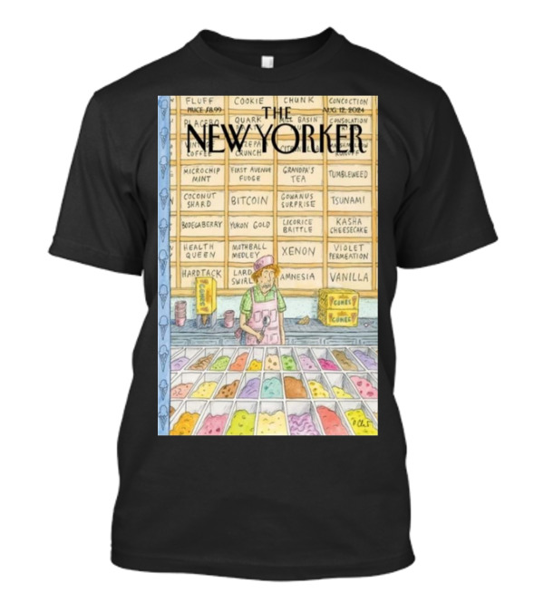 The New Yorker August 12 2024 Roz Chast Flavor Of The Week Bitcoin Chunk T-Shirt