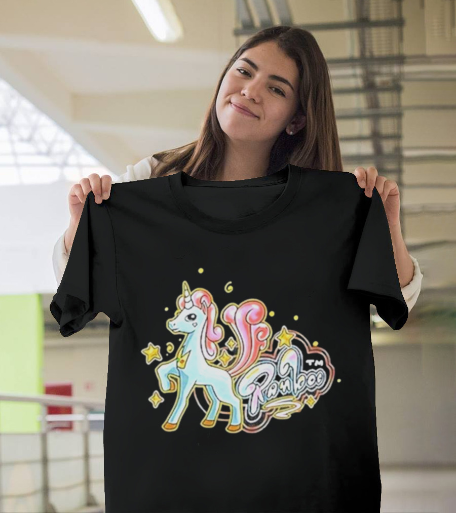 Ranboo TM Unicorn with Stars and Pink Mane T-Shirt
