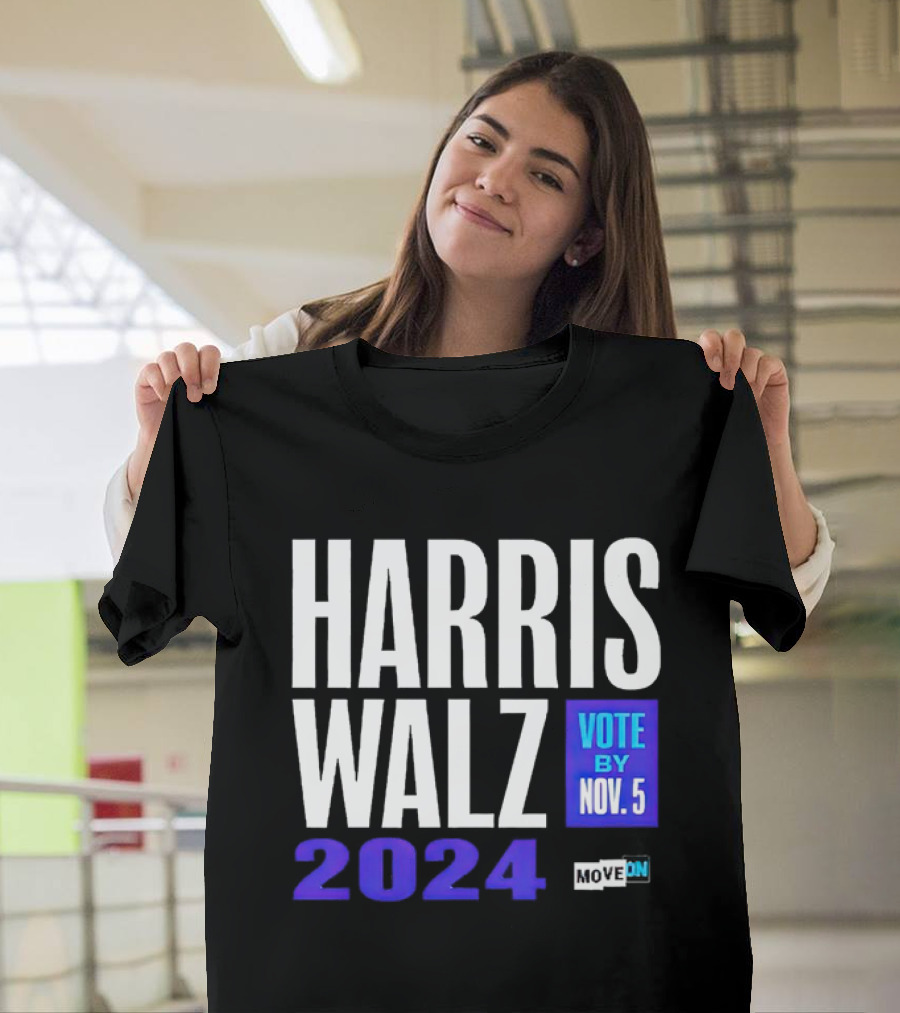 Harris Walz 2024 Vote by Nov 5 Move On T-Shirt