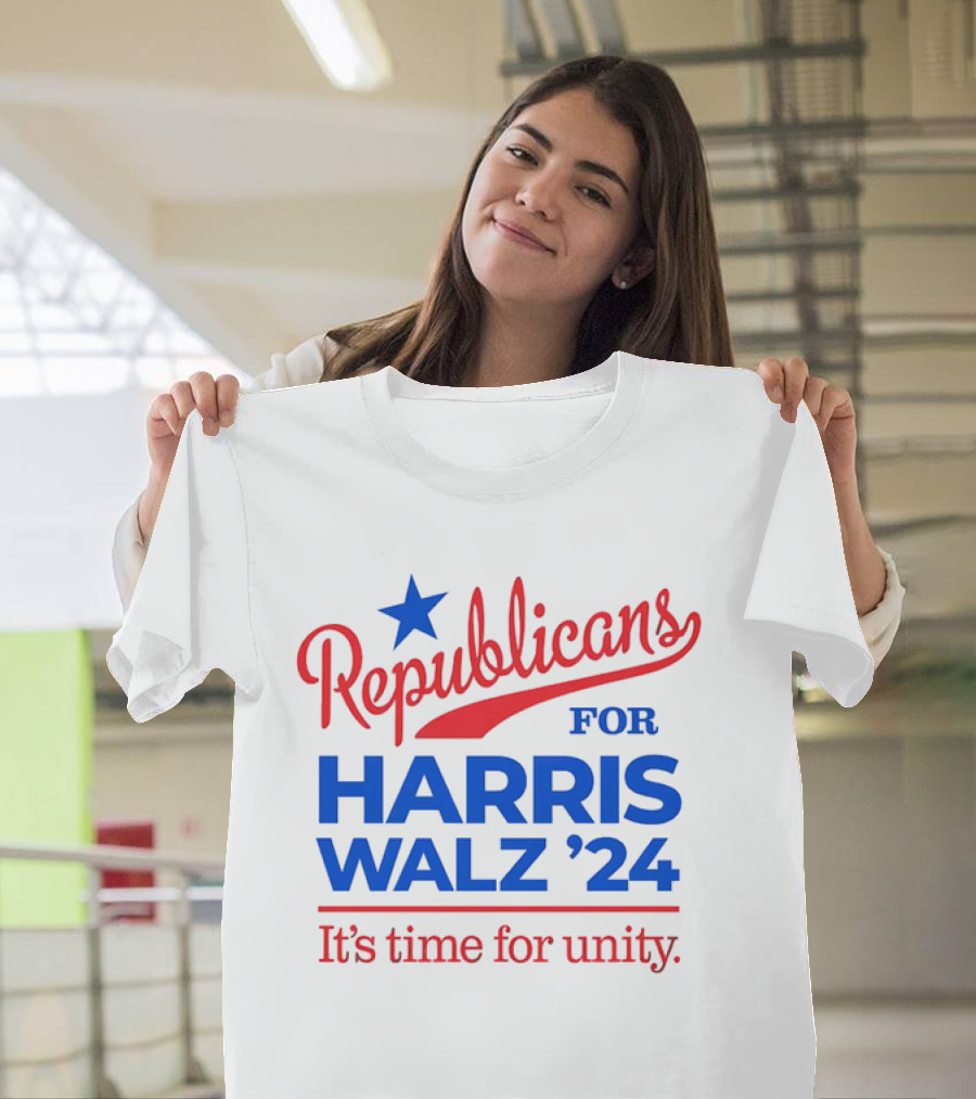 Republicans for Harris Walz '24 It's Time for Unity T-Shirt