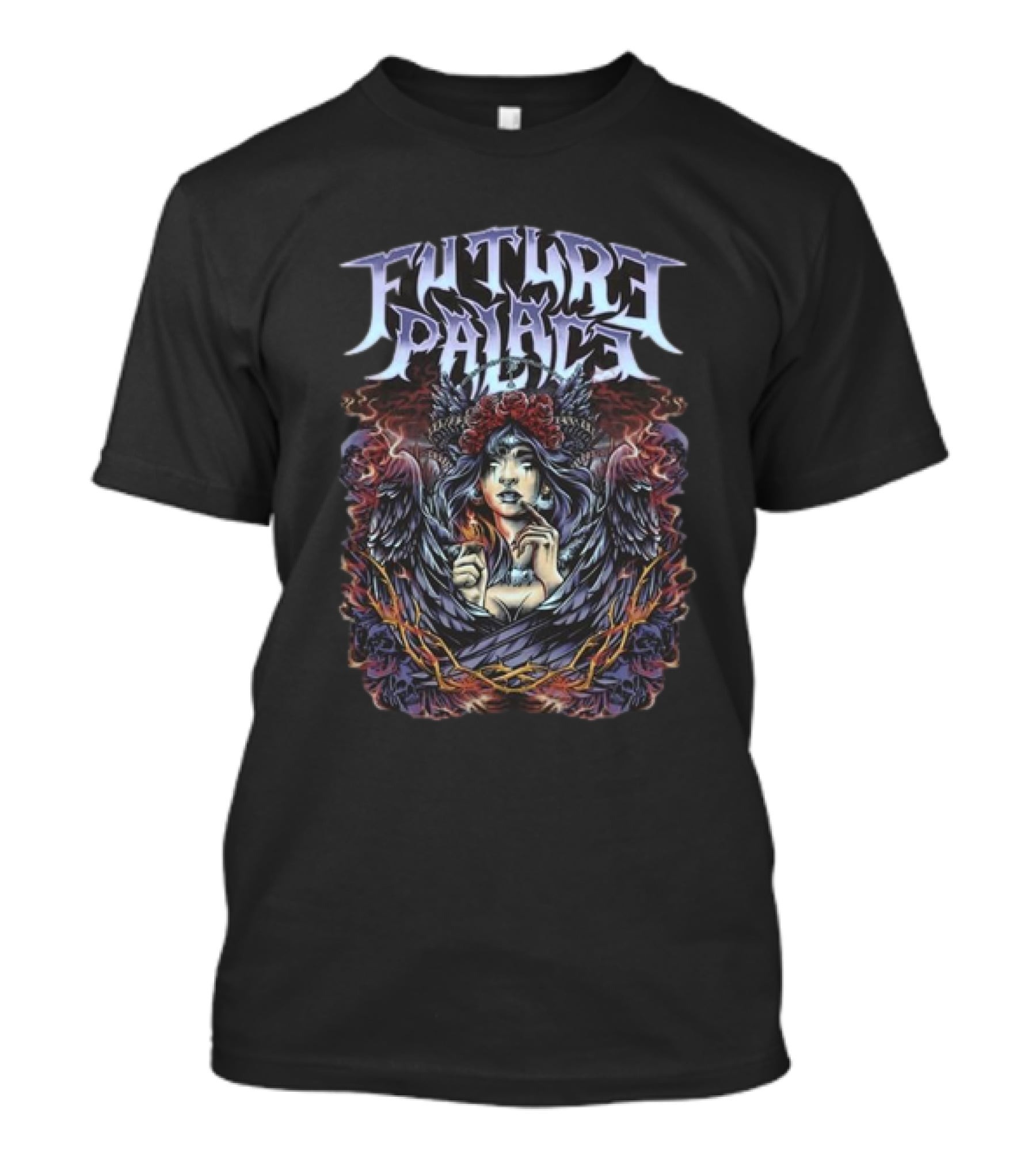 Future Palace Flames Winged Woman T-Shirt