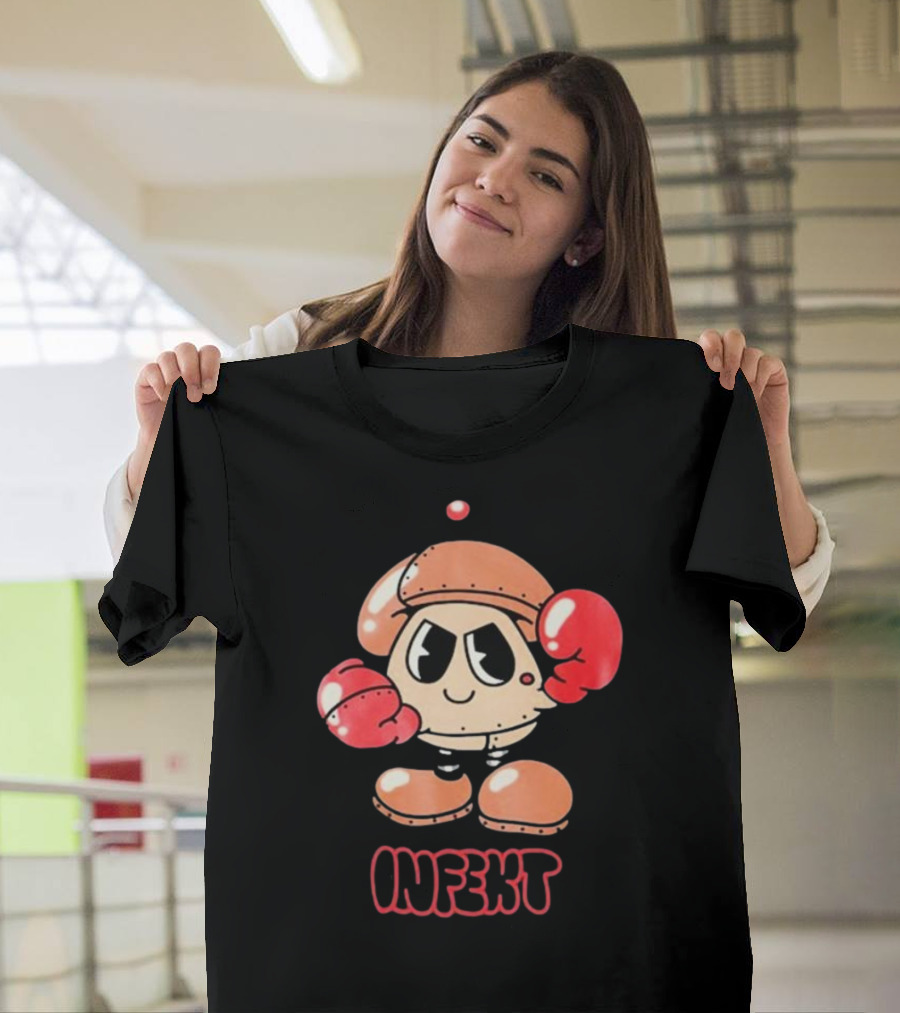 INFEKT Shrobo Cartoon Character With Boxing Gloves T-Shirt