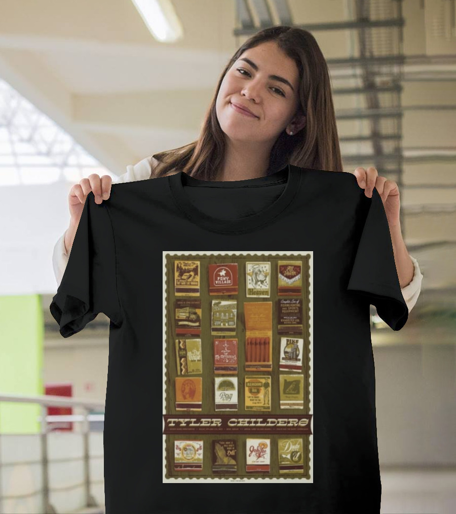 Tyler Childers Pony Village Tour August 10-11 2024 Hayden Homes Amphitheater Vintage Style Matchbook T-Shirt