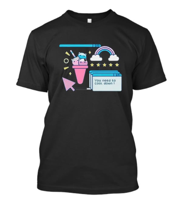You Need To Cool Down Pastel Computer Icon With Rainbow And Star Elements T-Shirt