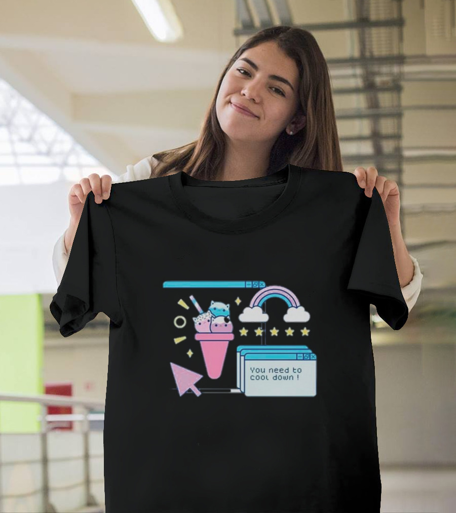 You Need to Cool Down Pastel Computer Icon with Rainbow and Star Elements T-Shirt