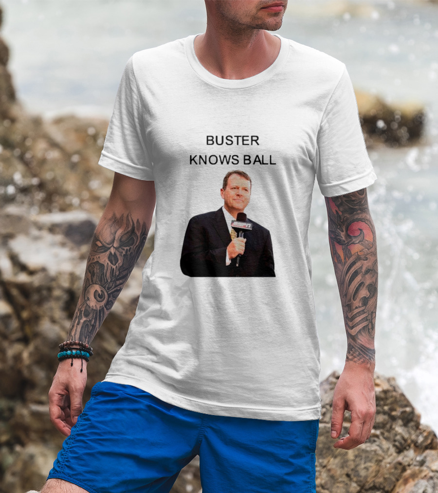 Buster Knows Ball ESPN Microphone Image T-Shirt