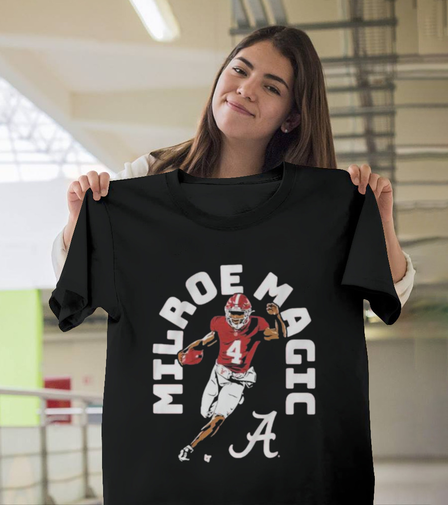Alabama Crimson Tide Football Milroe Magic Number 4 T-Shirt