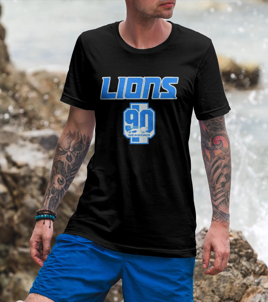 Lions 90 Seasons Celebrating Detroit Football Legacy T-Shirt