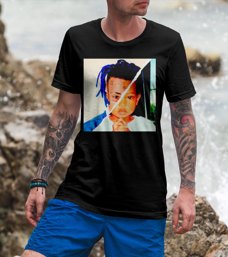 XXXTentacion Rapper Childhood And Adult Portrait Fusion T-Shirt