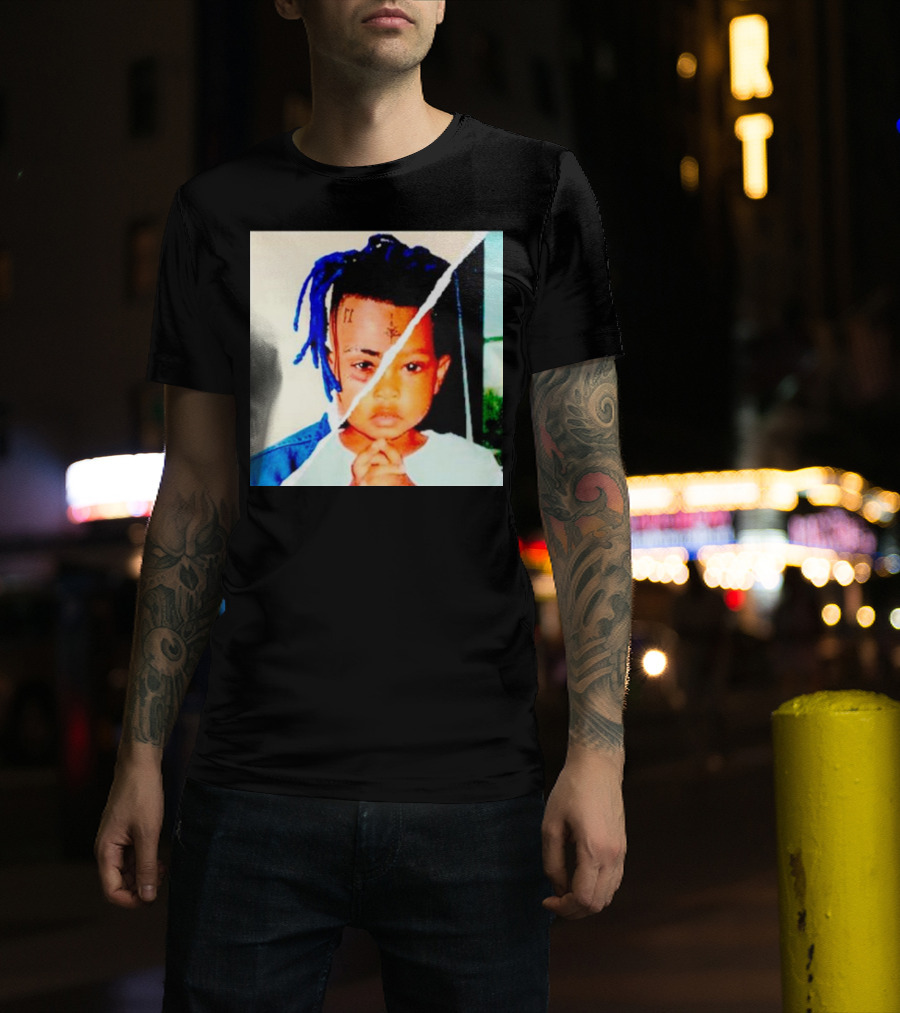 XXXTentacion Rapper Childhood And Adult Portrait Fusion T-Shirt