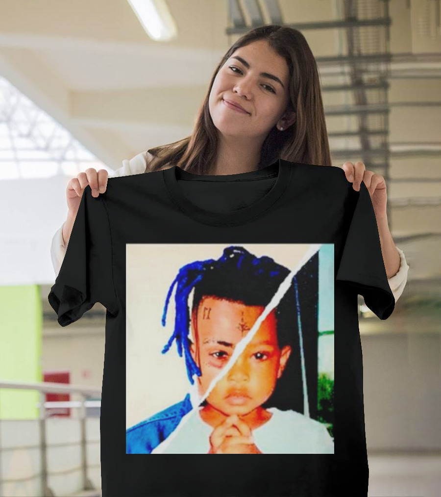 XXXTentacion Rapper Childhood and Adult Portrait Fusion T-Shirt