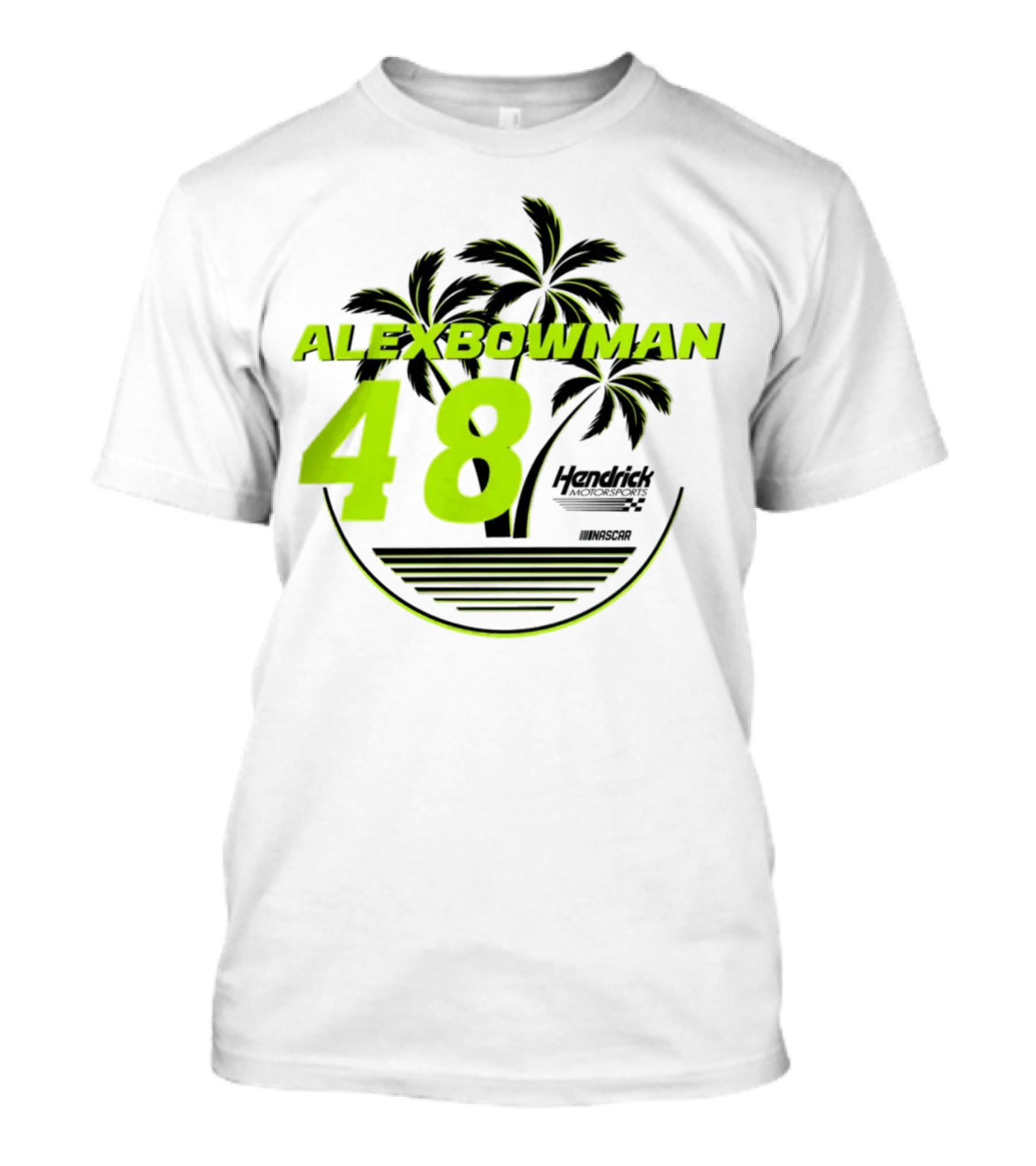 Alex Bowman 48 Hendrick Motorsports NASCAR Palm Trees Beach T-Shirt