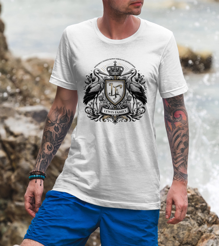 Integrity Passed Down Through Generations LF Lewis Family Crest T-Shirt