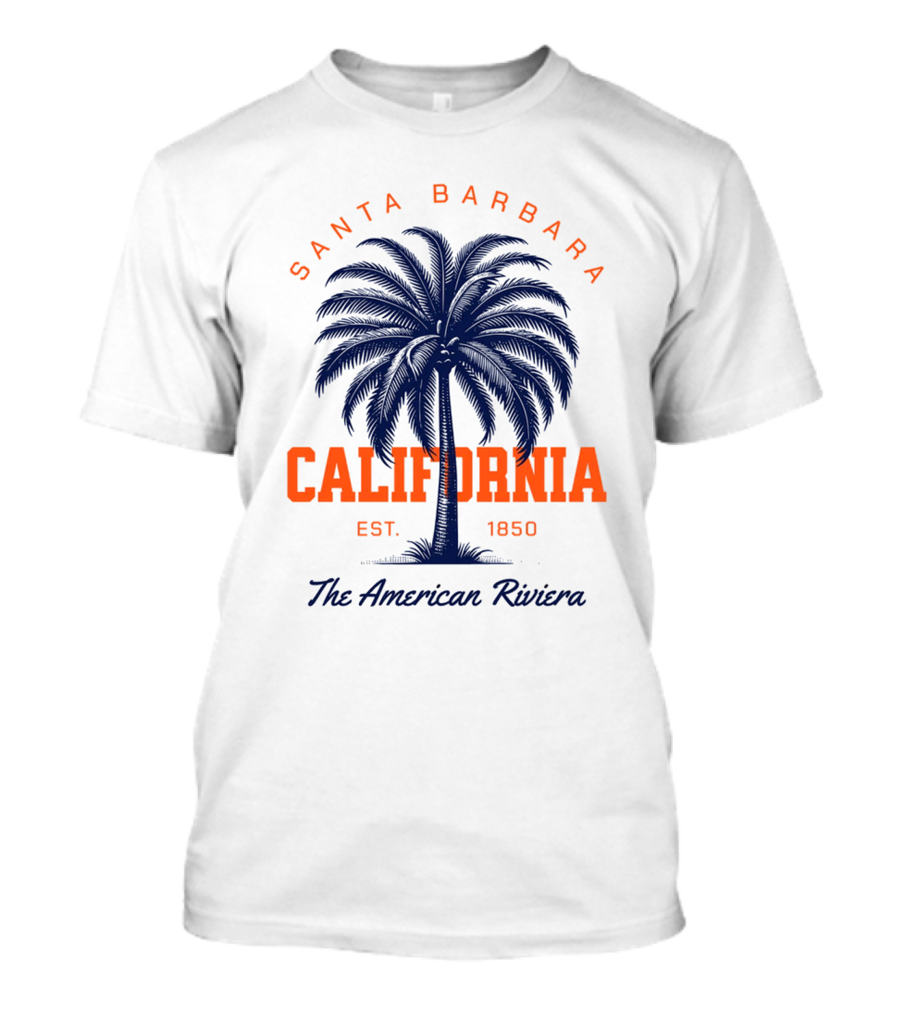 Santa Barbara California EST 1850 The American Riviera Palm Tree T-Shirt