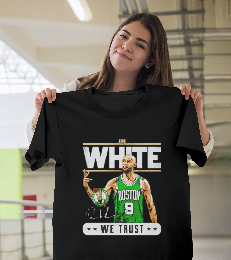 In White Boston Number 9 We Trust T-Shirt