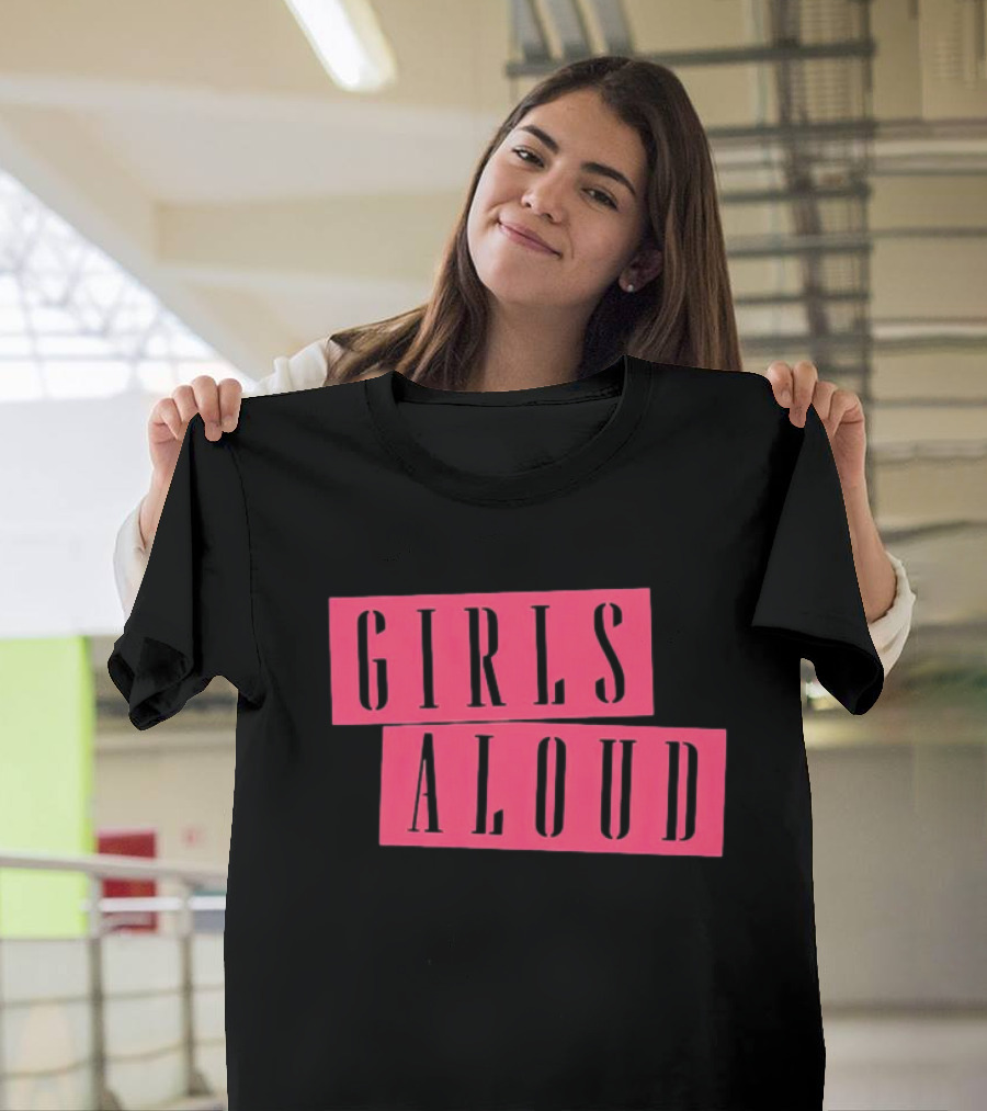 Girls Aloud Retro Stencil Block Text T-Shirt
