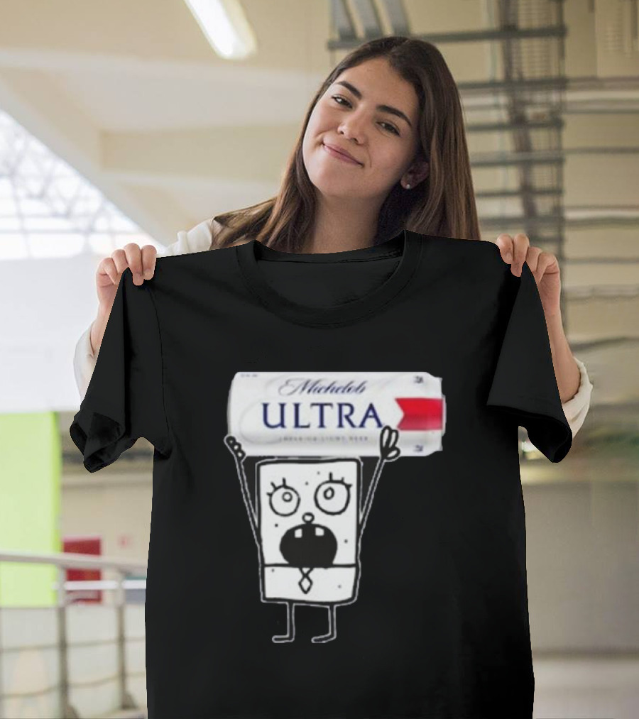 Doodlebob Michelob Ultra Holding Beer Can T-Shirt