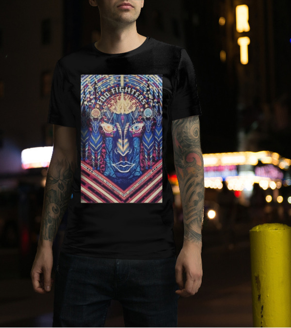 Foo Fighters Vibrant Psychedelic Art T-Mobile Park Aug 18 T-Shirt