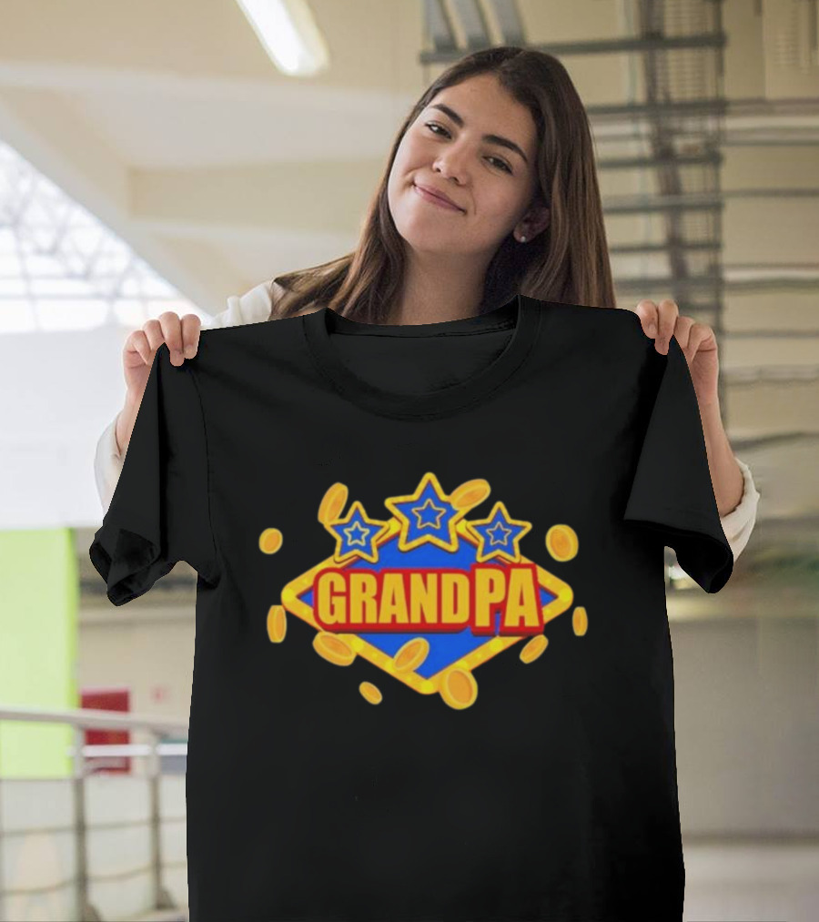 Vegas Grandpa Coin Stars T-Shirt
