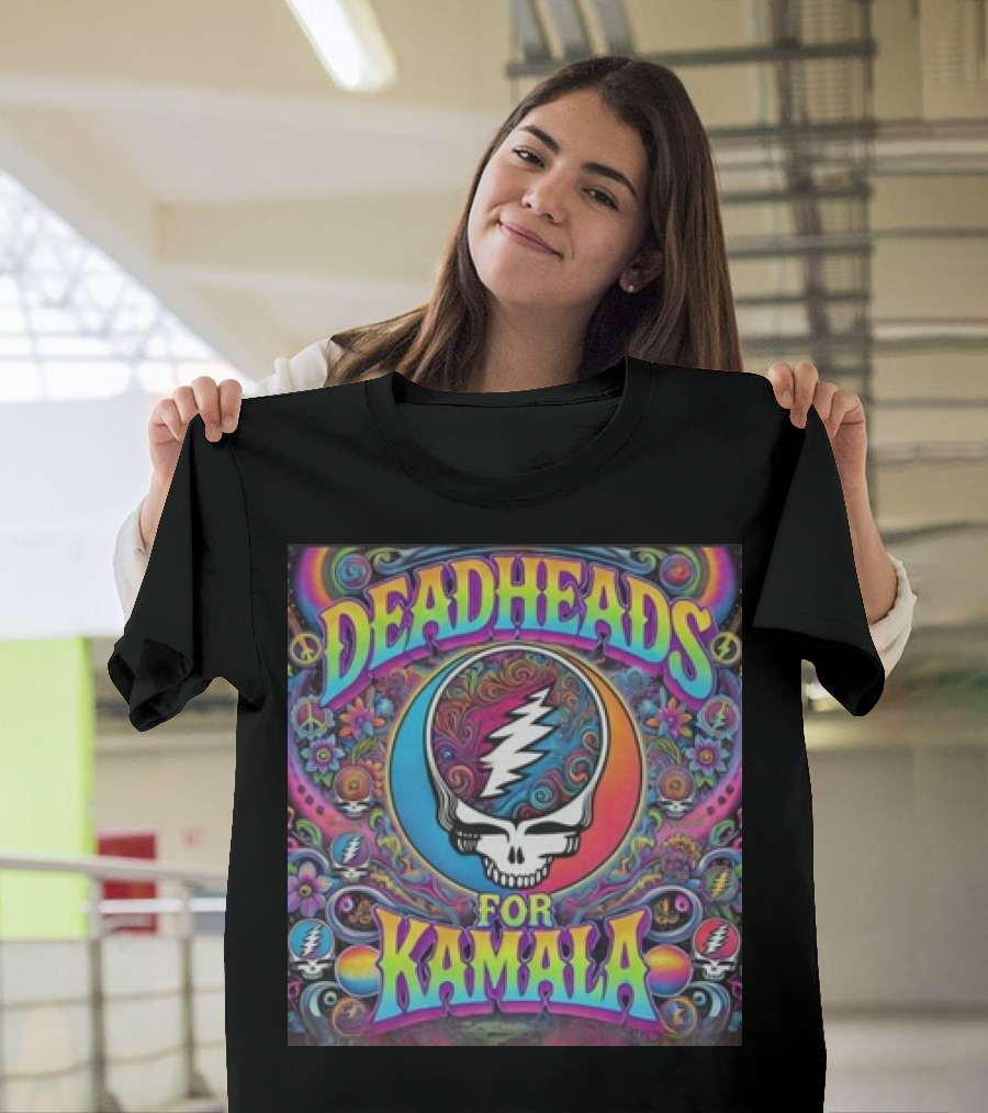 Deadheads for Kamala Psychedelic 2024 Grateful Dead Fans T-Shirt