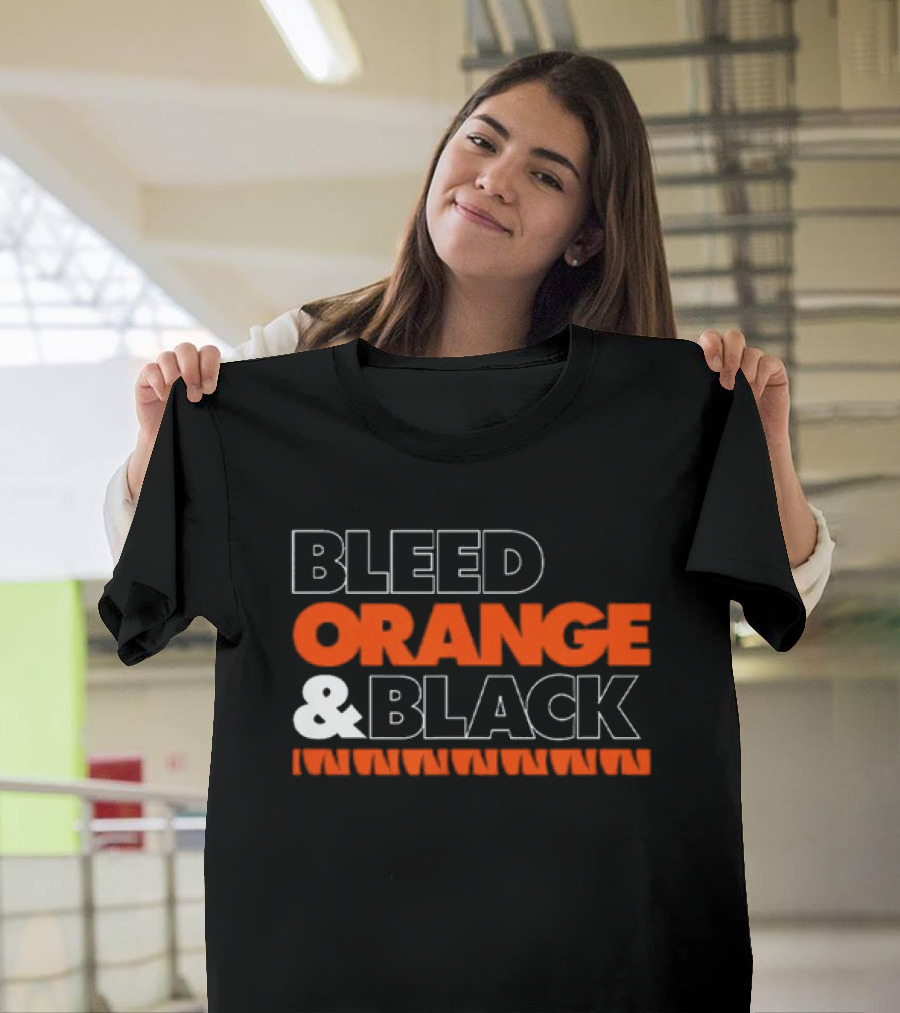 Bleed Orange And Black Team Spirit T-Shirt