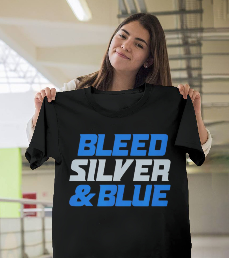 Detroit Lions Bleed Silver And Blue T-Shirt