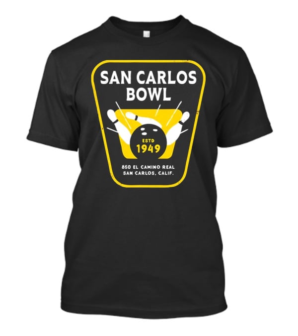 San Carlos Bowl 1949 Vintage Bowling Alley San Carlos Calif 850 El Camino Real T-Shirt